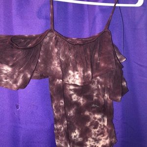 Tank top off the shoulder tie dye bodysuit